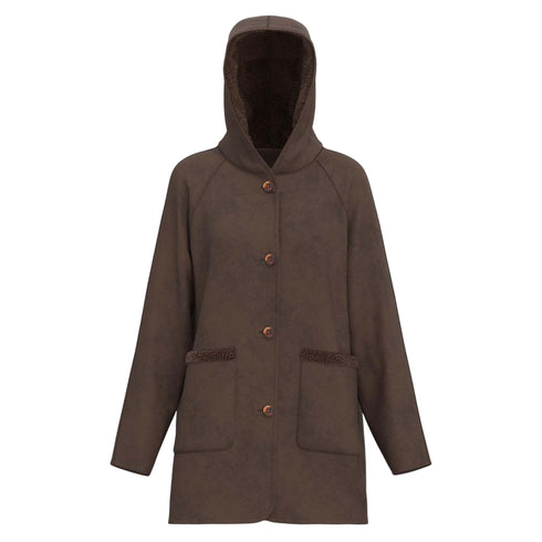 Cappottino Donna Gavetta Reversibile con Cappuccio e Bottoni